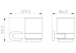 Стакан для зубных щеток с держателем Wonzon & Woghand First WW-8421-LG золото глянцевое